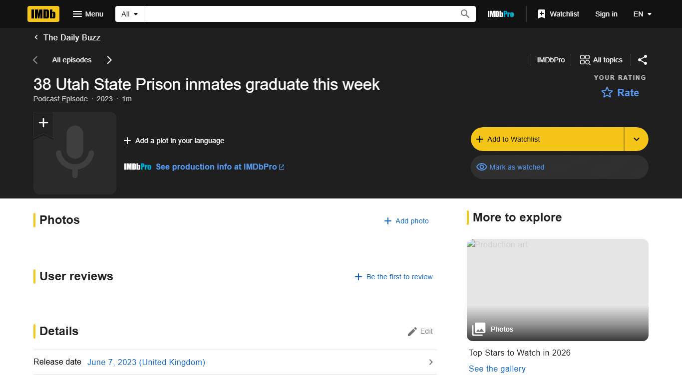 "The Daily Buzz" 38 Utah State Prison inmates graduate this week (Podcast Episode 2023) - IMDb